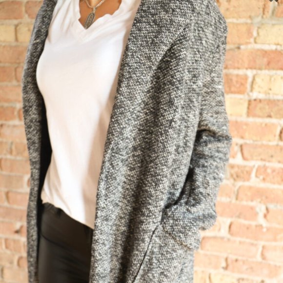 NWT Black And White Open Coat - Picture 5 of 5